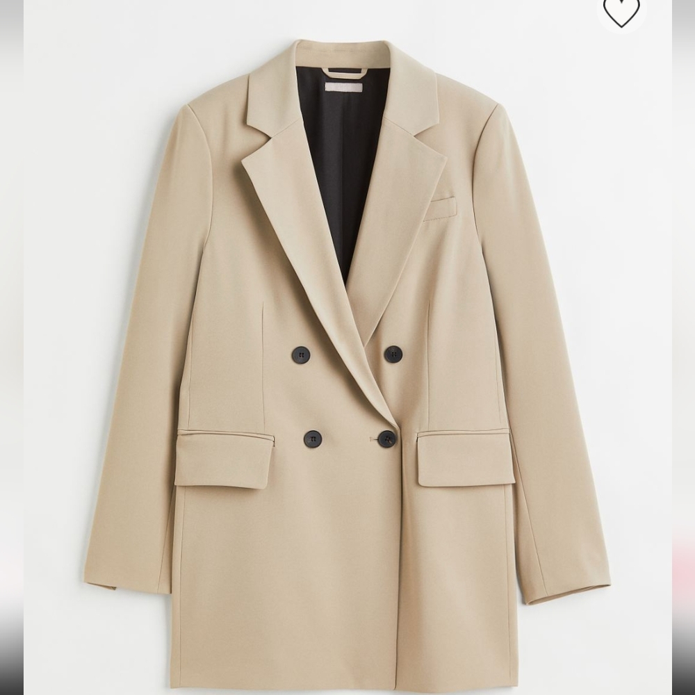 H&M size small double breasted jacket light beige
